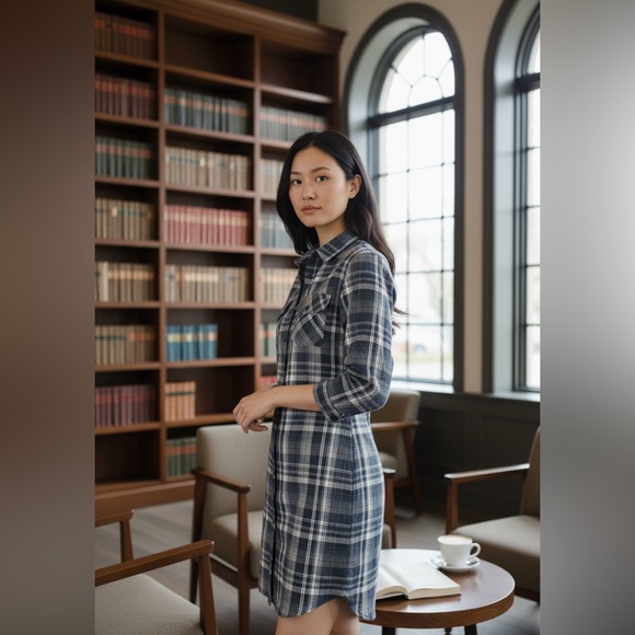 The North Face Dresses & Skirts - The North Face Cambridge Navy Plaid Shirtdress